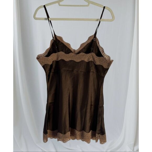 Brand New Magazine Women's Large Brown 100% Silk Embroidered BOHO Cami Camisole - Picture 8 of 8